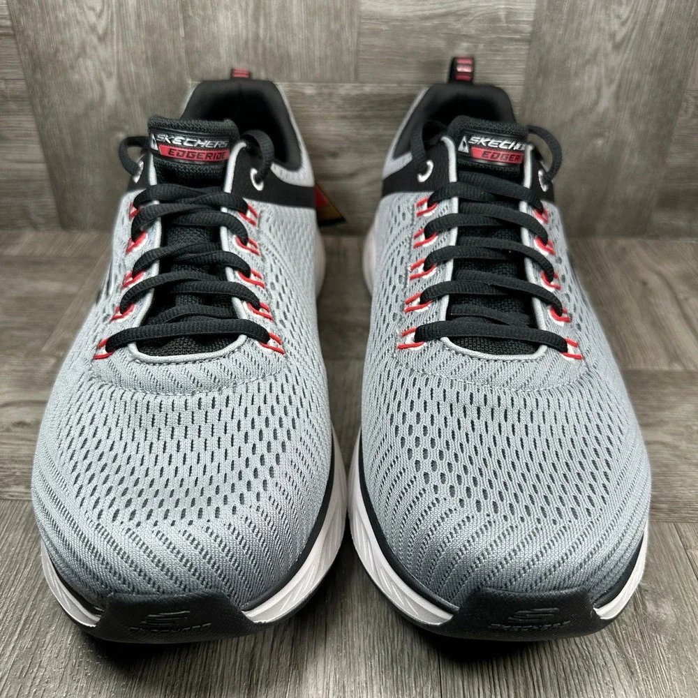 Skechers Edgeride Sneakers Mens 10 Gray Extra Wide Mesh Athletic Running NEW